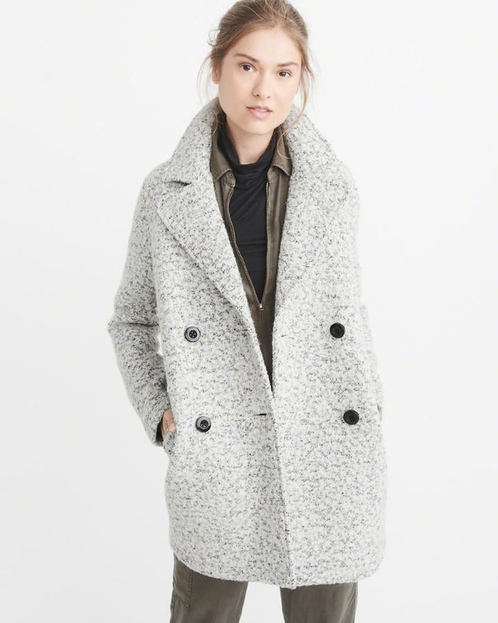 Abercrombie & Fitch Nubby Wool-Blend Peacoat