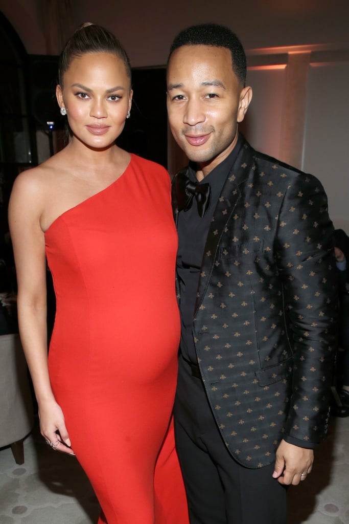 Chrissy Teigen's Red Dress at the Grammys Afterparty 2016