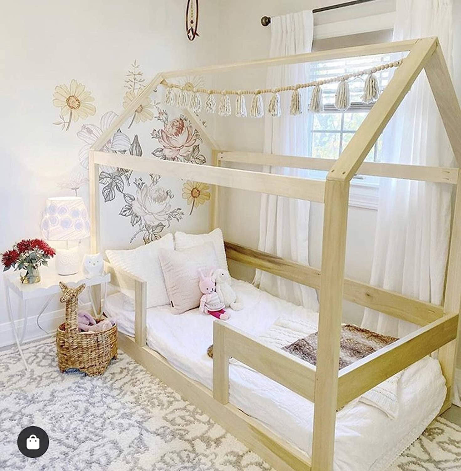 children's twin bed with rails