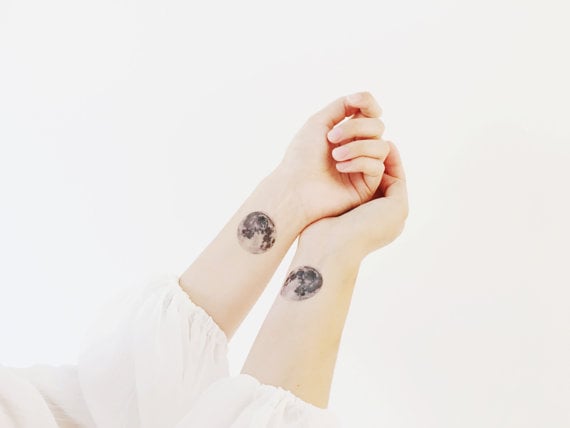Clowders Moon Temporary Tattoo Large