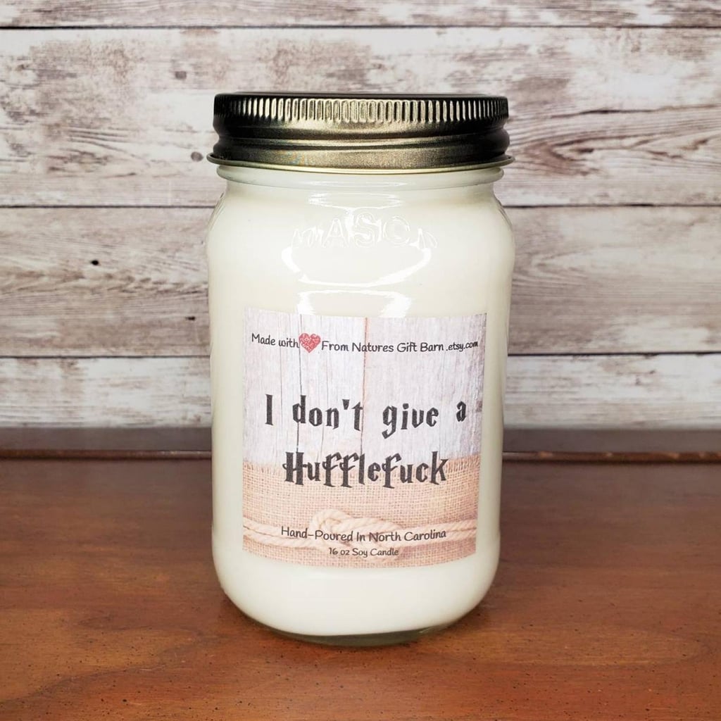 I Don't Give a Hufflef*ck Wood Wick Mason Jar Candle
