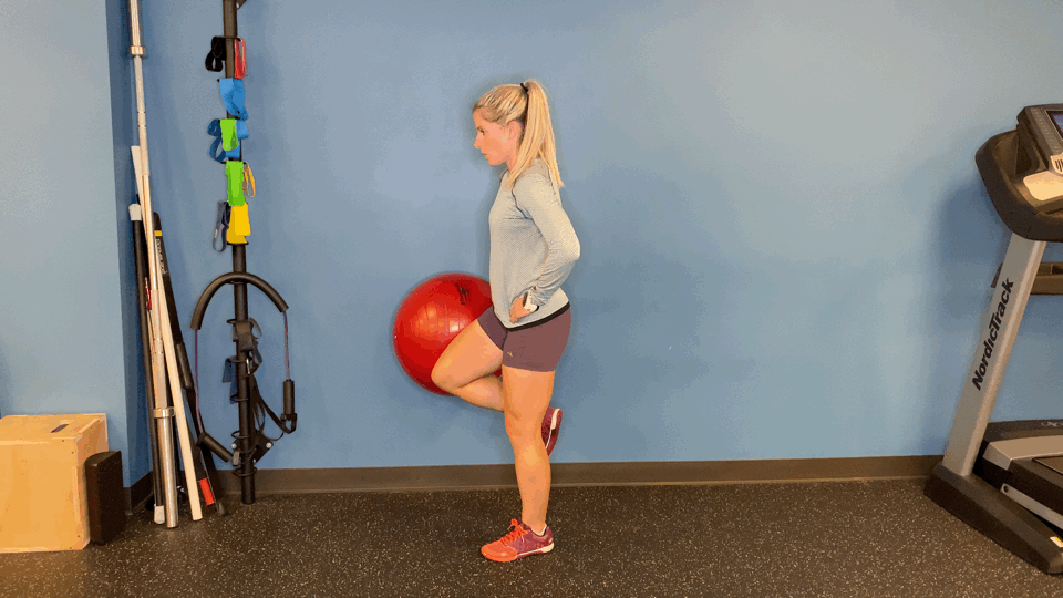 Single-Leg Exercise-Ball Squat