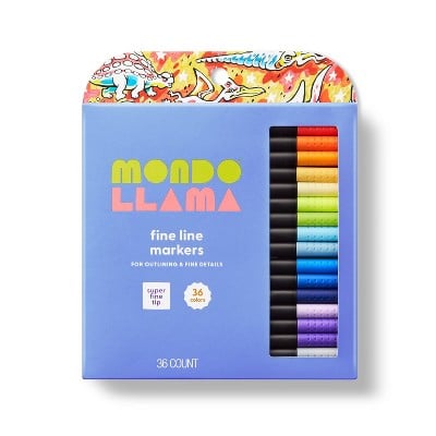 Mondo Llama 36ct Markers Super Fine Tip Classic Colours