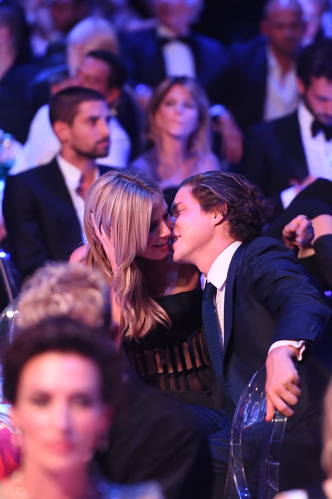 Heidi Klum and Vito Schnabel shared a sweet moment at amfAR's Milan Fashion Week Gala on Saturday.