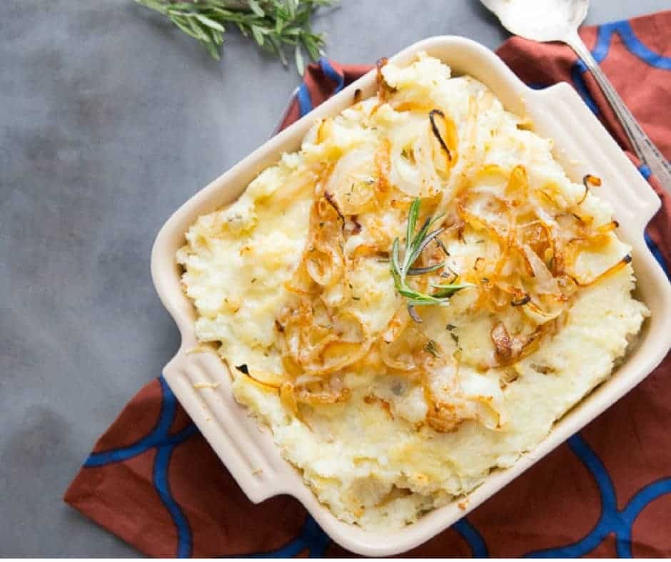 Cheesy Mashed Potatoes With Gruyère and Caramelized Onions