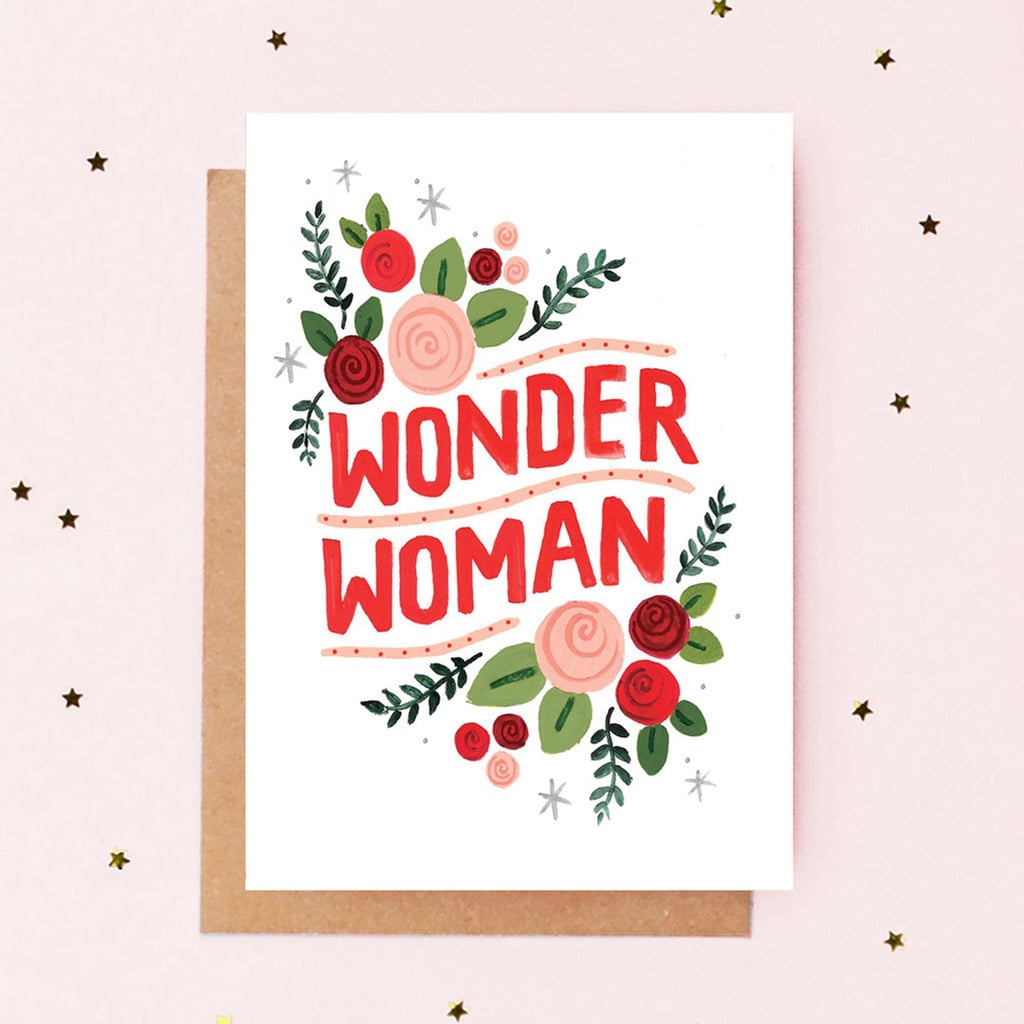 Wonder Woman Floral Mother's Day Card