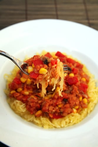Maple Cumin Lentils Over Spaghetti Squash Maple Cumin Lentils Over Spaghetti Squash