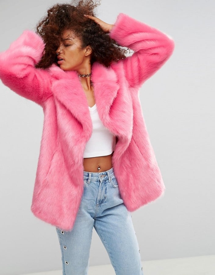 ASOS Pink Faux Fur Coat | Best Pink Coats | POPSUGAR Fashion Photo 4
