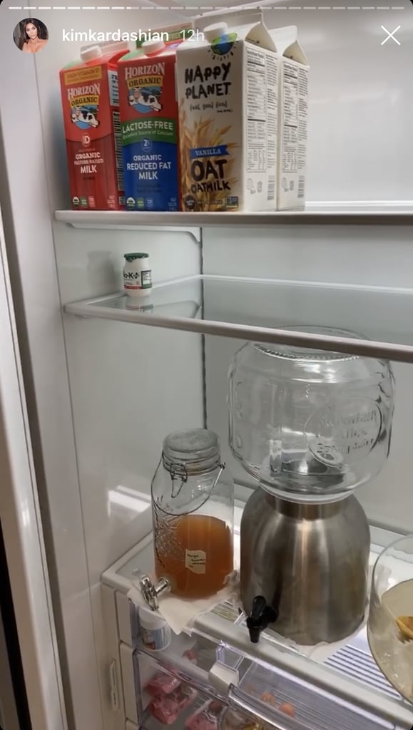 The Fridge in Question Holds 3 Types of Milk, Fresh Juice, and Water