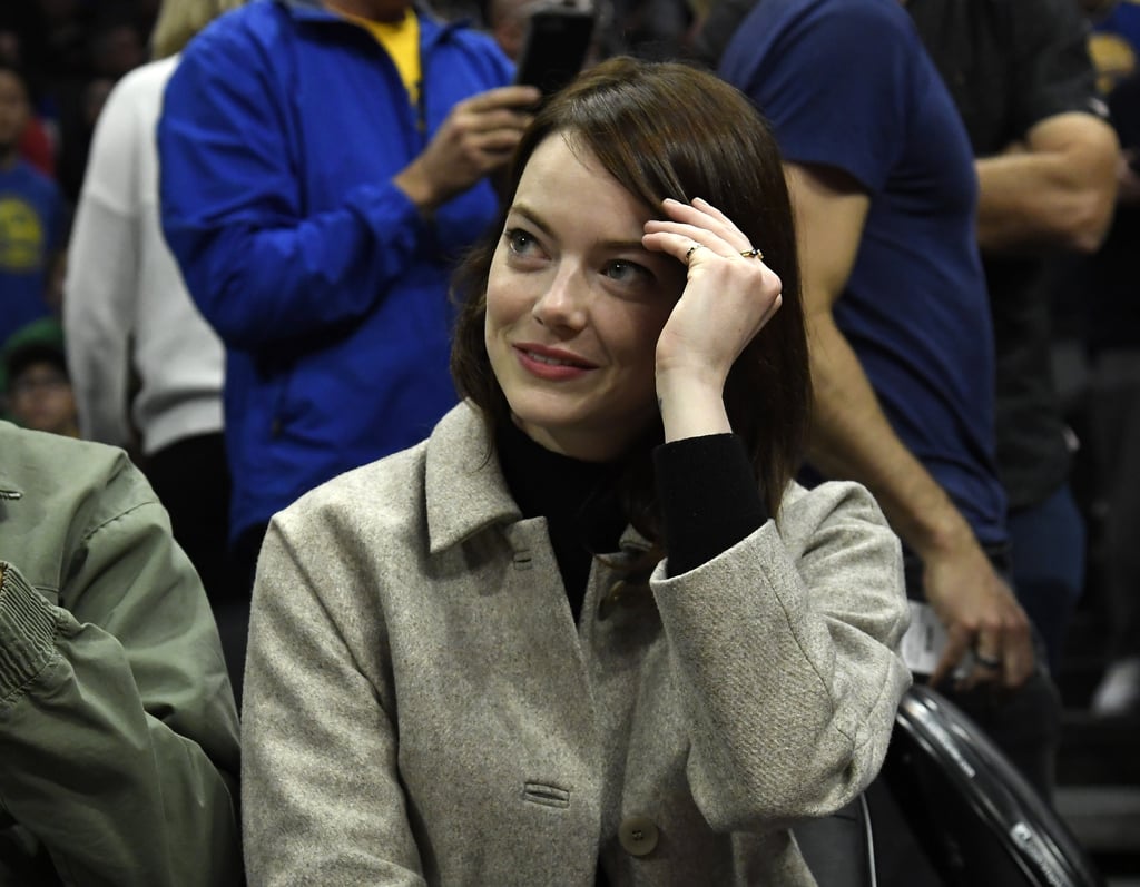 Emma Stone and Dave McCary at Clippers Game January 2019