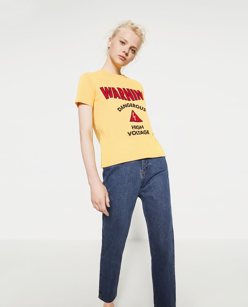 A Graphic Tee in a Vibrant Color to Give Neutral Looks a Boost