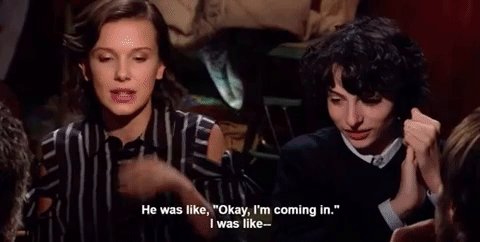 He delivered the best line before his onscreen kiss with Millie Bobby Brown.