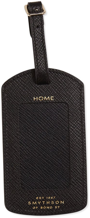 Smythson Panama Luggage Tag, Black ($95)
