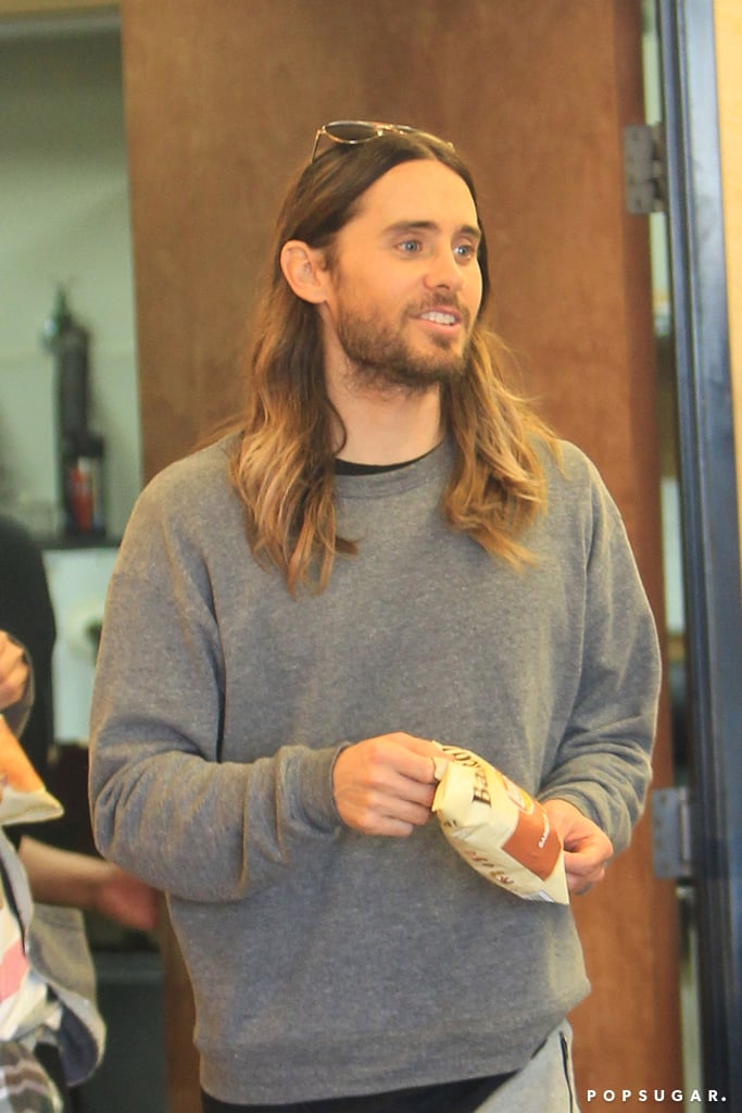 Jared Leto may have partied until "the break of dawn" on Sunday after his big best supporting actor Oscar win for Dallas Buyers Club, but he was fresh-faced on Monday when he stepped out for a snack at Subway.