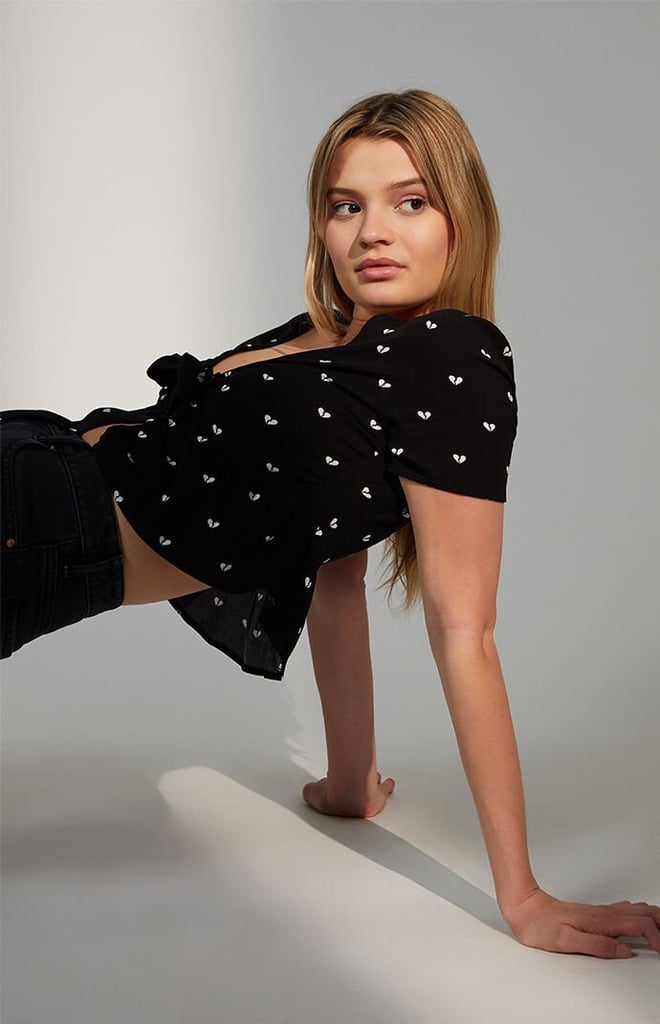 Pacsun Lottie Moss Tie Front Top