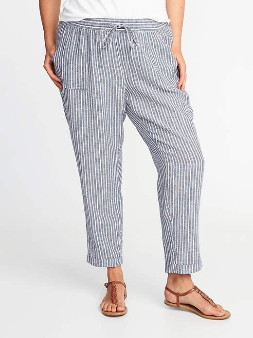 Old Navy Striped Linen-Blend Pants