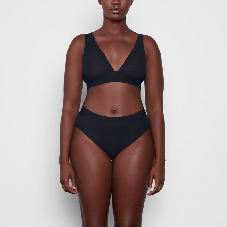 Skims Summer Mesh Triangle Bralette - Onyx