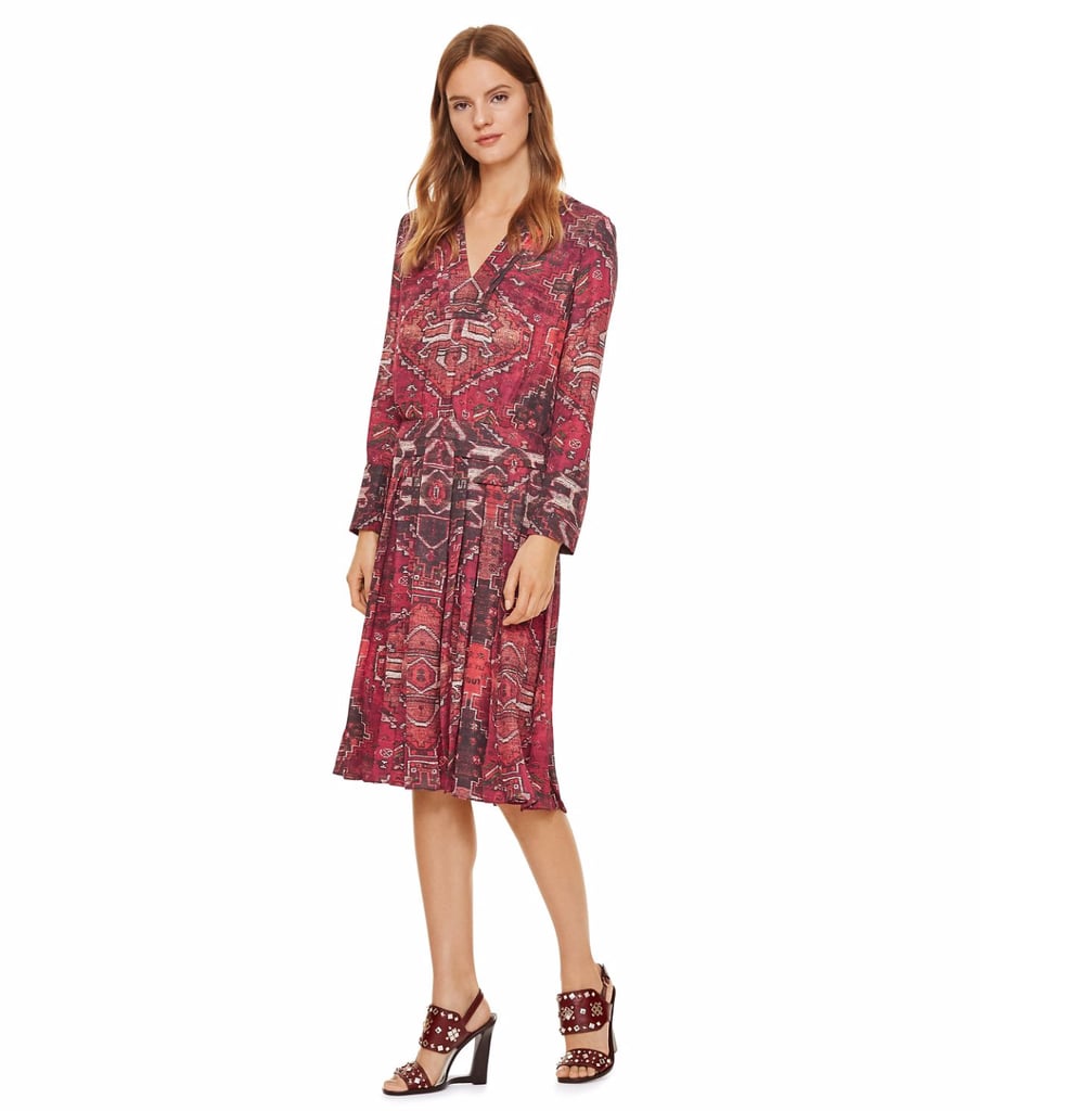 Tory Burch Printed Pleated Silk Dress ($595)