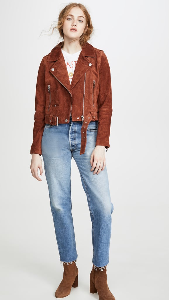 Blank Denim Suede Moto Jacket