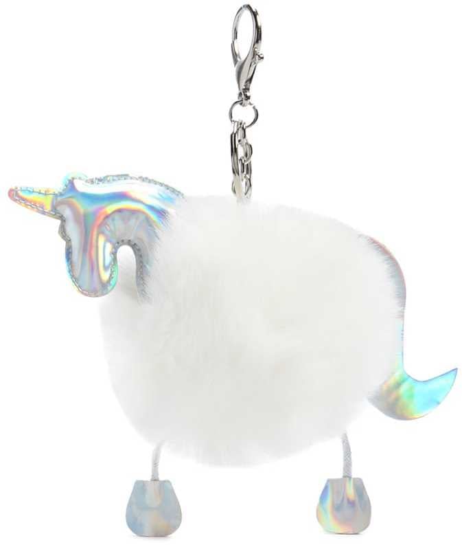 Forever 21 Iridescent Unicorn Pom-Pom Keychain