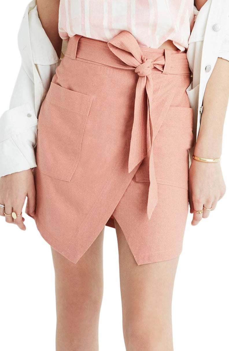 Madewell Women's Portside Faux Wrap Silk Skirt