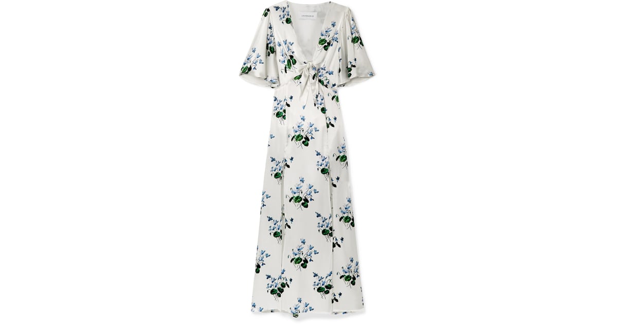 Les Reveries Tie-Front Floral-Print Silk-Satin Maxi Dress | Best ...