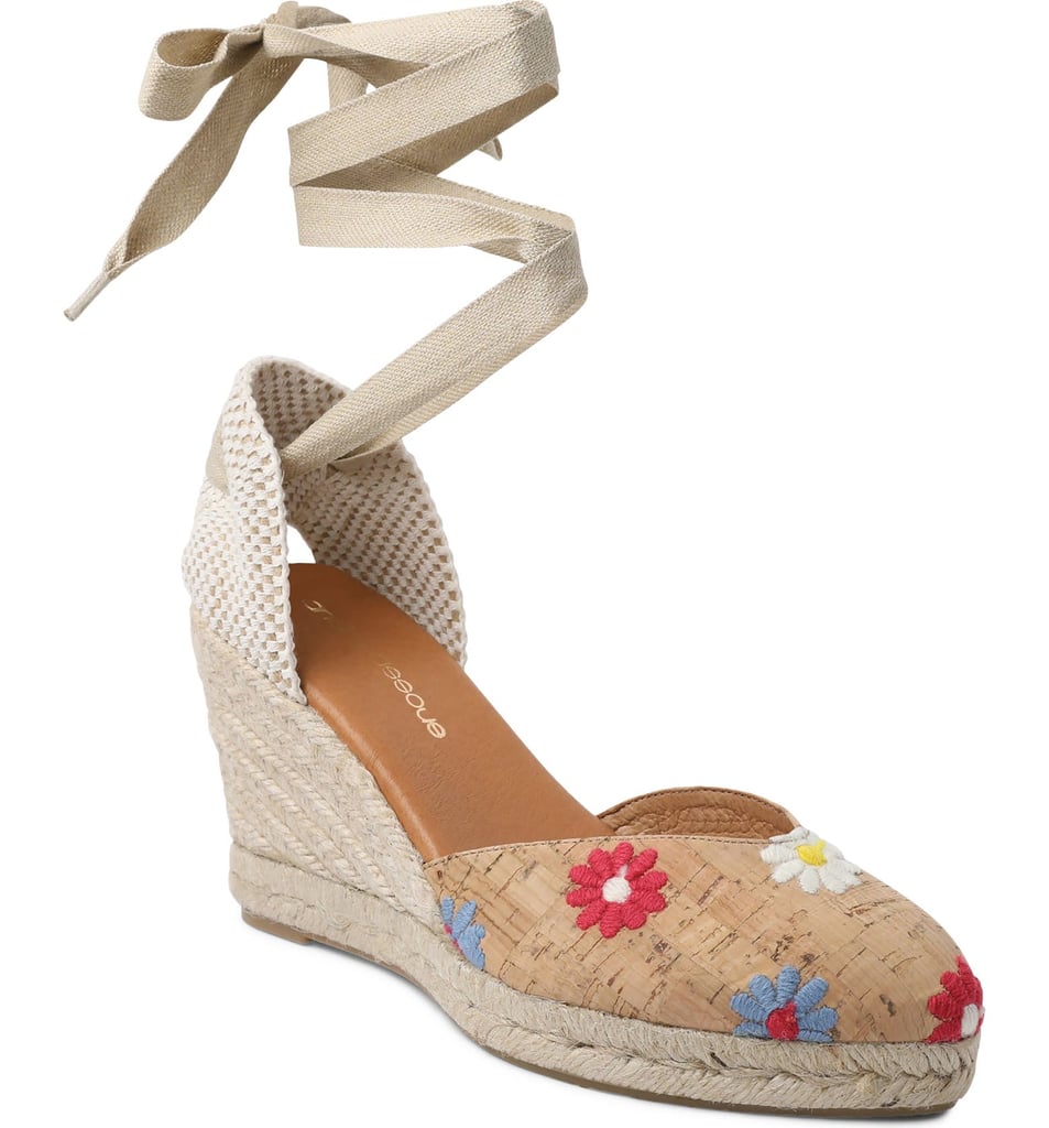 André Assous Ensley Embroidered Espadrille Wedge Sandal