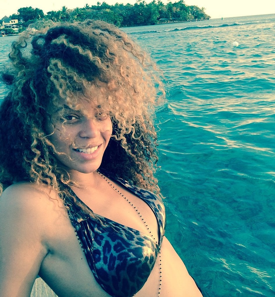 A hint of leopard print goes a long way on an itsy-bitsy bikini. 
Source: Tumblr user Beyoncé Knowles