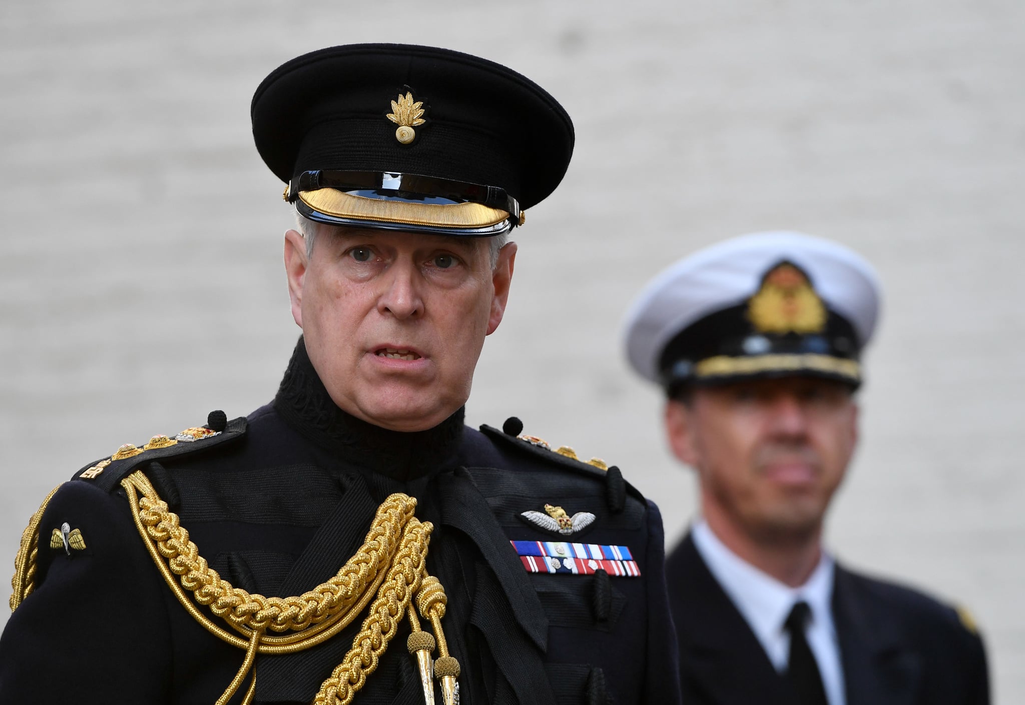 Britain's Prince Andrew, Duke of York, attends a ceremony commemorating the 75th anniversary of the liberation of Bruges on September 7, 2019 in Bruges. (Photo by JOHN THYS / AFP) (Photo by JOHN THYS/AFP via Getty Images)