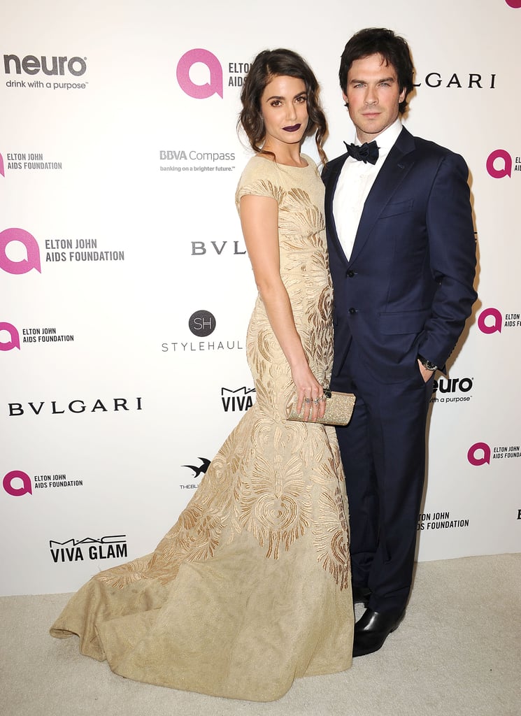 Nikki Reed and Ian Somerhalder at Elton John's Oscars Party