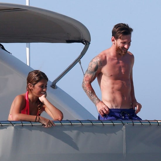 梅西和他的女朋友在伊比沙岛,西班牙2016年7月