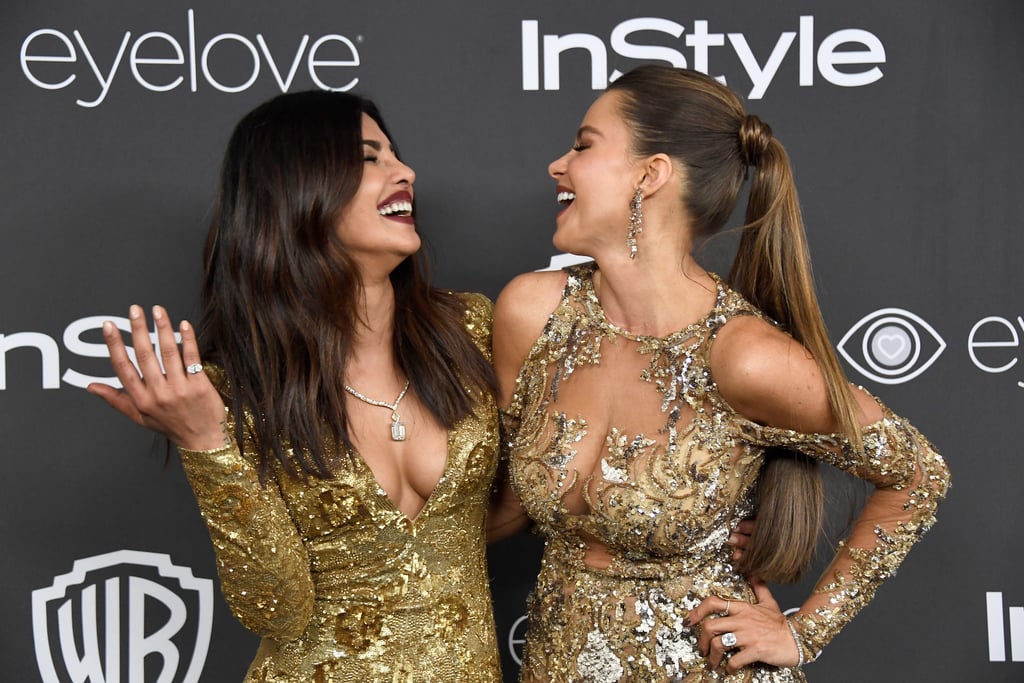 Pryianka Chopra and Sofia Vergara were thick as thieves at the InStyle and Warner Bros. afterparty in 2017.