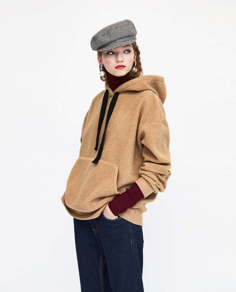 Zara Faux Shearling Sweatshirt
