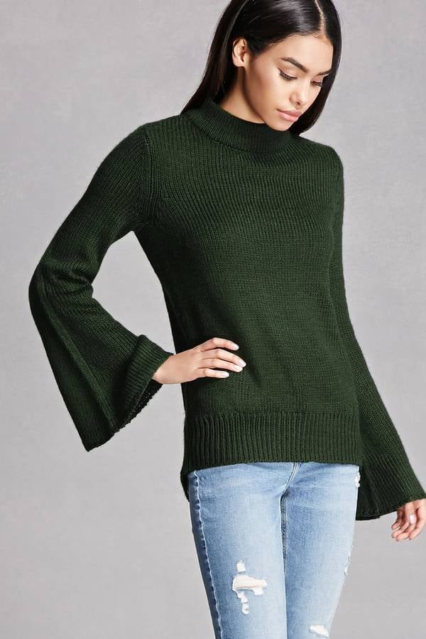 Forever 21 High-Neck Bell-Sleeved Sweater