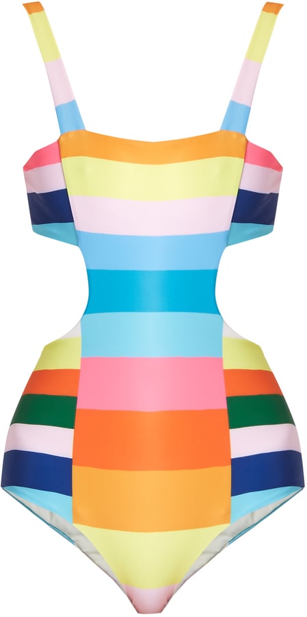 Mara Hoffman Vela Rainbow Stripe Print Swimsuit