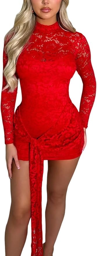 Uni Clau Store Sexy 2 Piece Lace Dress