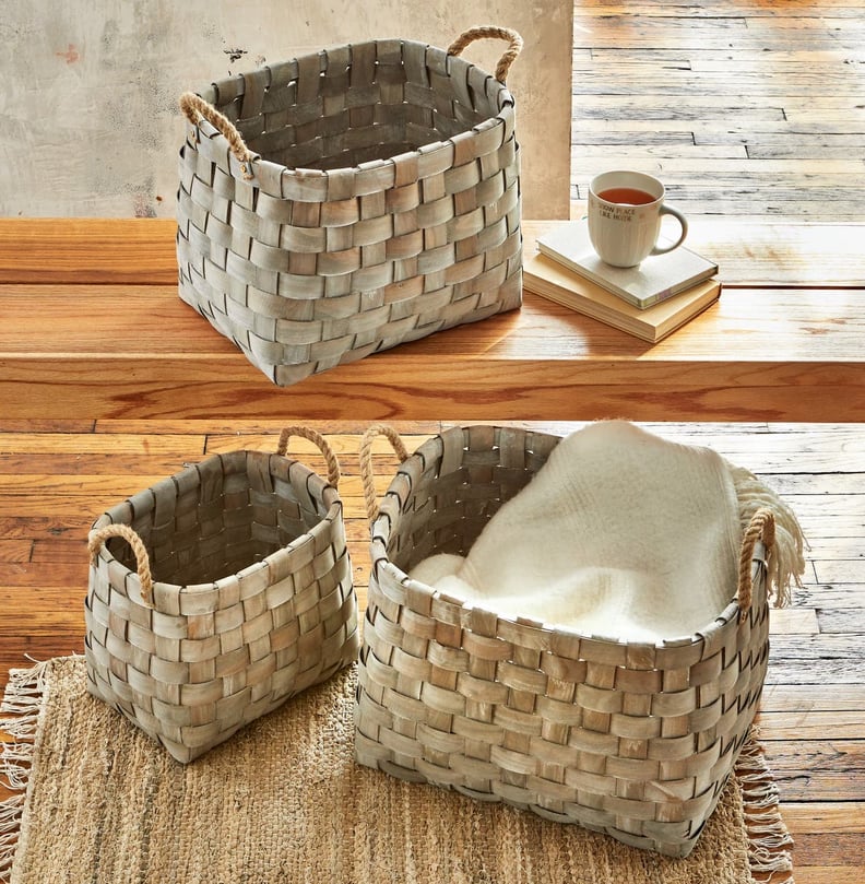 Tag Catalpa Set of 3 Woven Oval Baskets