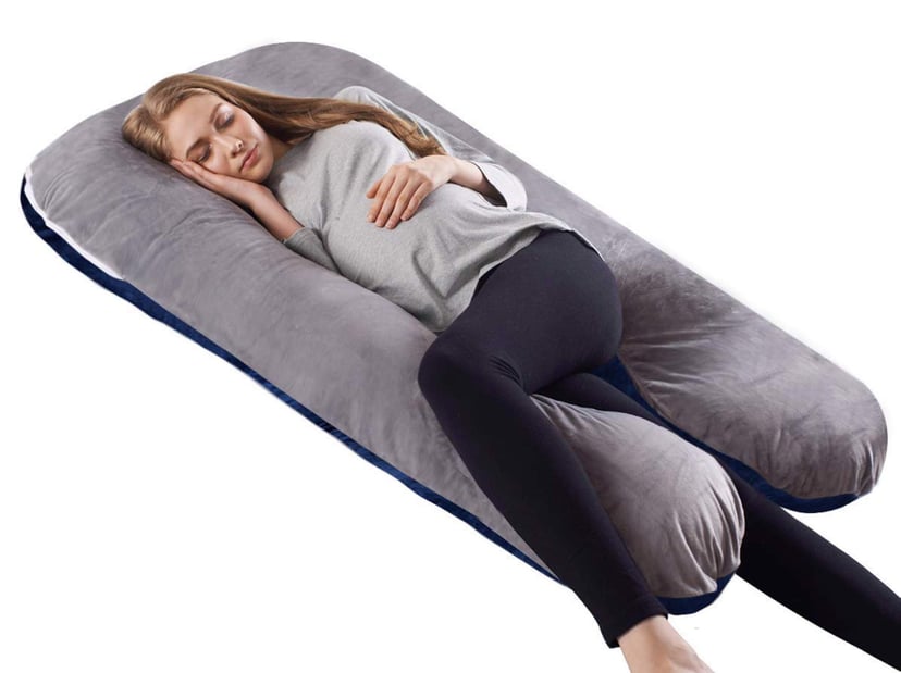 AngQi Full Body Pregnancy Pillow, U Shaped Maternity Pillow for Back Pain  Relief