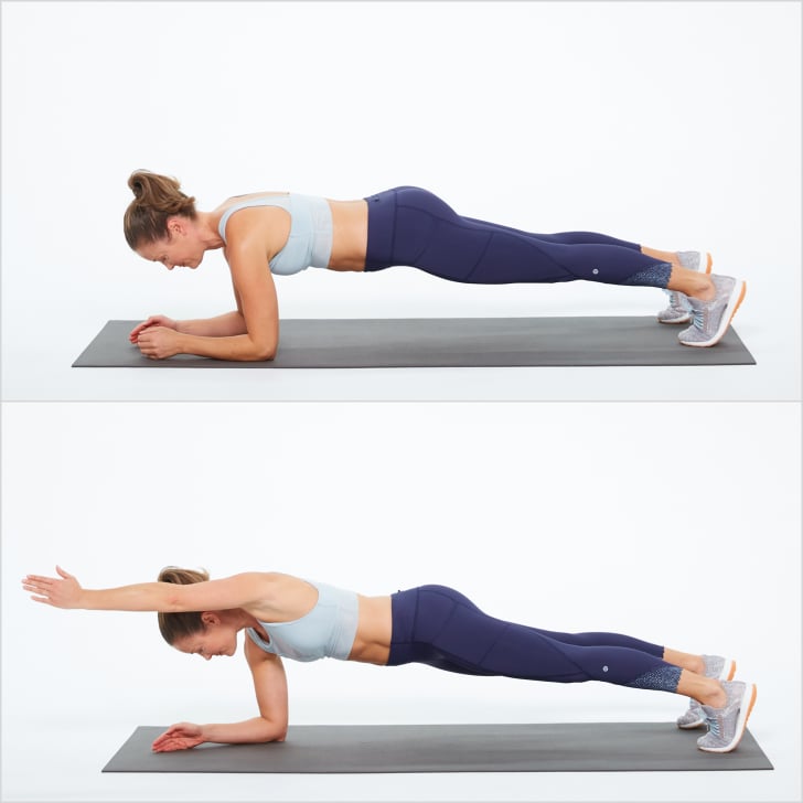 Elbow Plank With Reach FullBody Workout With Weights POPSUGAR