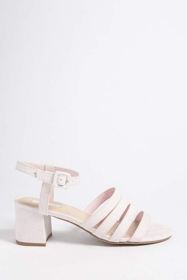 Faux suede block heel sandals outlet
