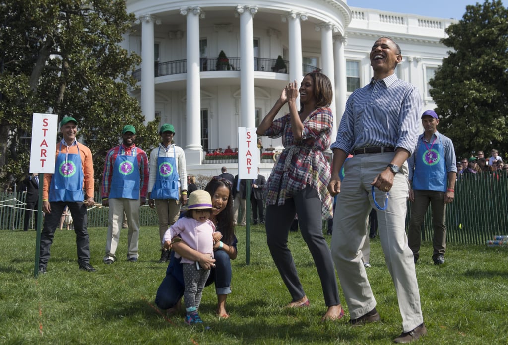 The Obamas just kept cracking up.