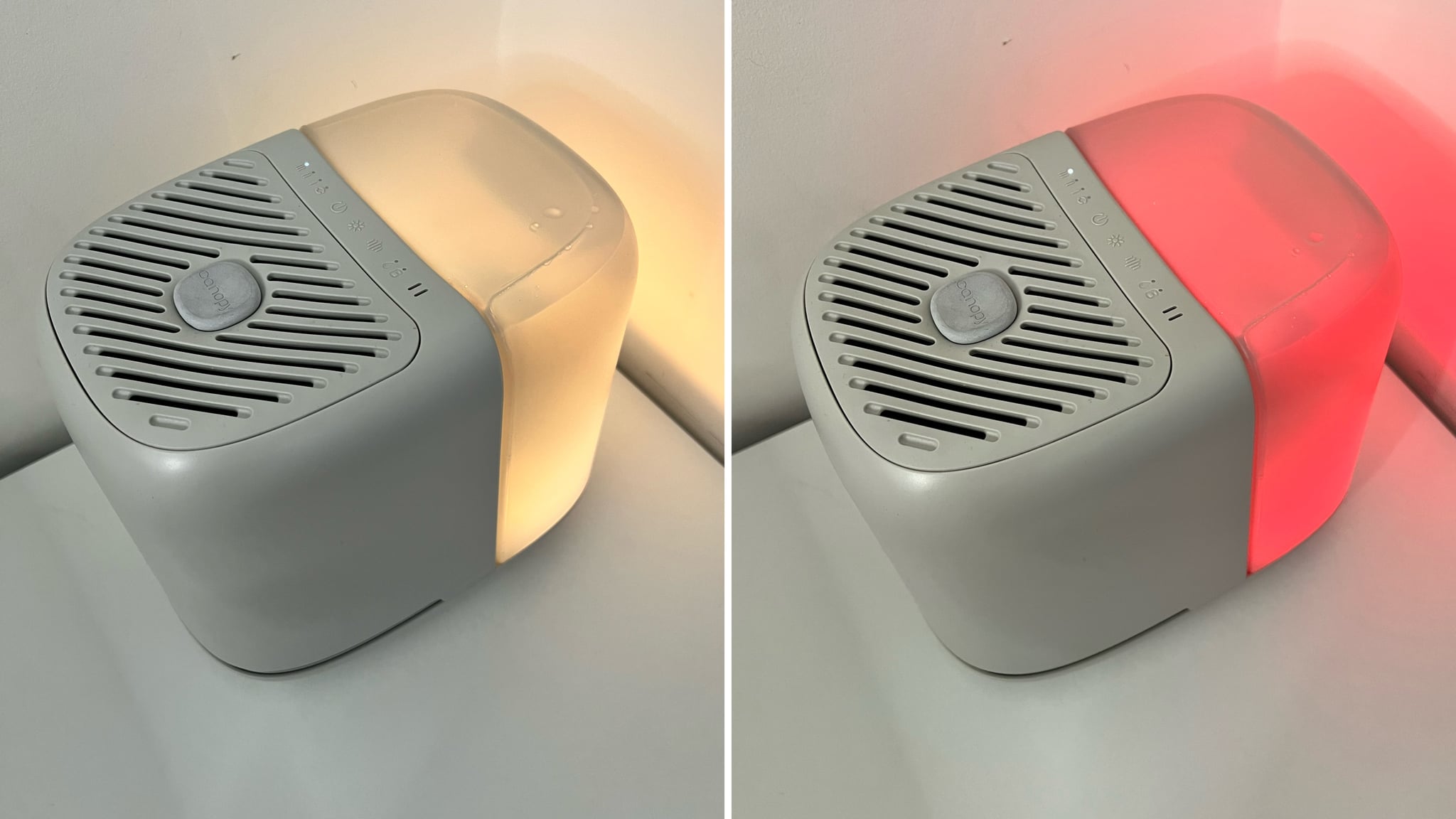 The nightlight setting of the Canopy Bedside Humidifier 2.0.