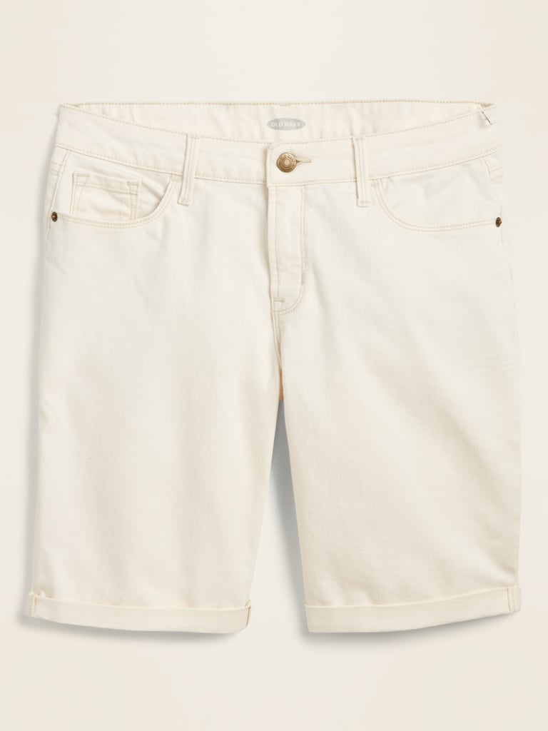 white bermuda jean shorts