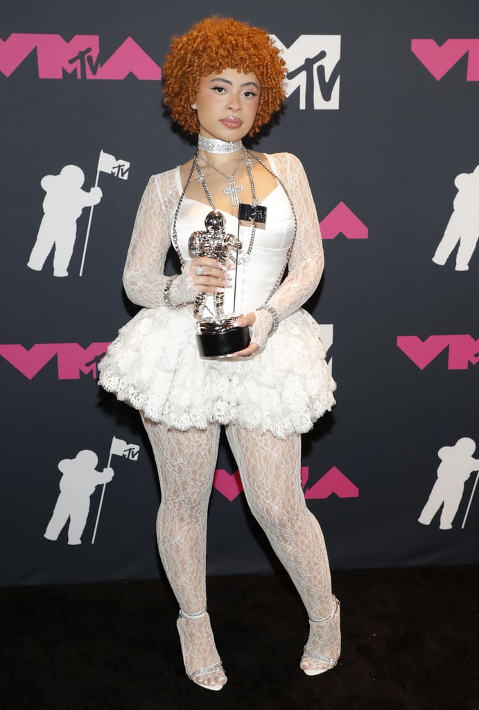 Ice Spice's Lacy Cutout Dress at the 2023 MTV VMAs