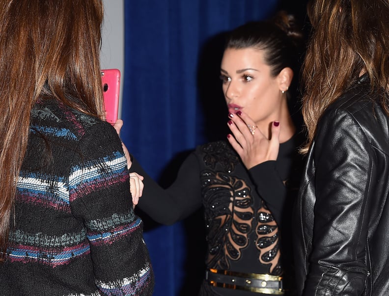 Lea Michele was caught snapping a selfie.