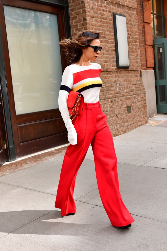 Victoria Beckham's Red Trousers November 2018