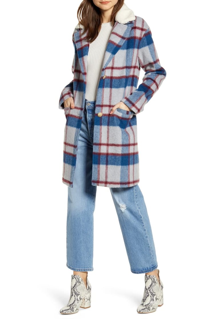 Levi's amaya plaid coat clearance