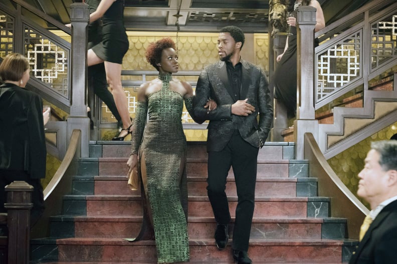 传闻,黑豹,左起:Lupita Nyong查德威克Boseman, 2018年。ph值:马特·肯尼迪/奇迹/迪士尼电影/礼貌埃弗雷特收集