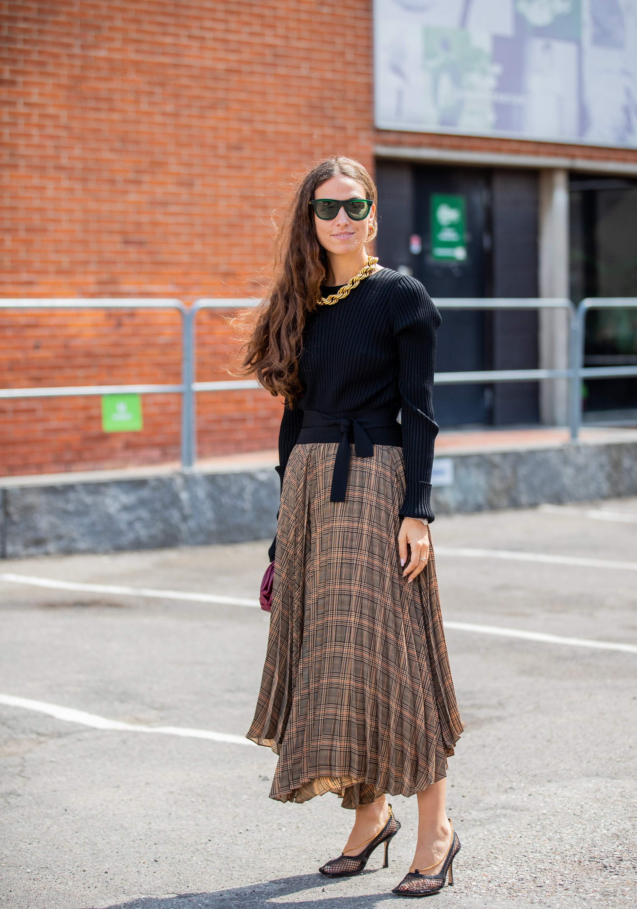 plaid skirt fall outfit