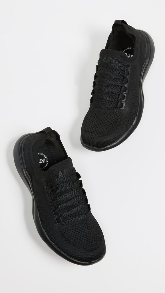 solid black tennis shoes womens